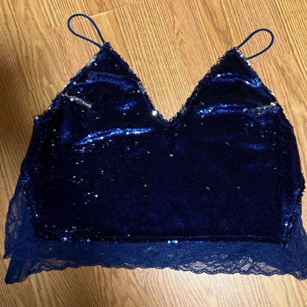 FREE PEOPLE ELECTRIC BLUE SIZZLING CAMI XS